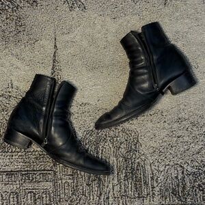 “Yves Saint Laurent” Wyatt’s black leather